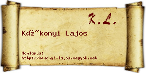 Kákonyi Lajos névjegykártya