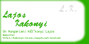 lajos kakonyi business card